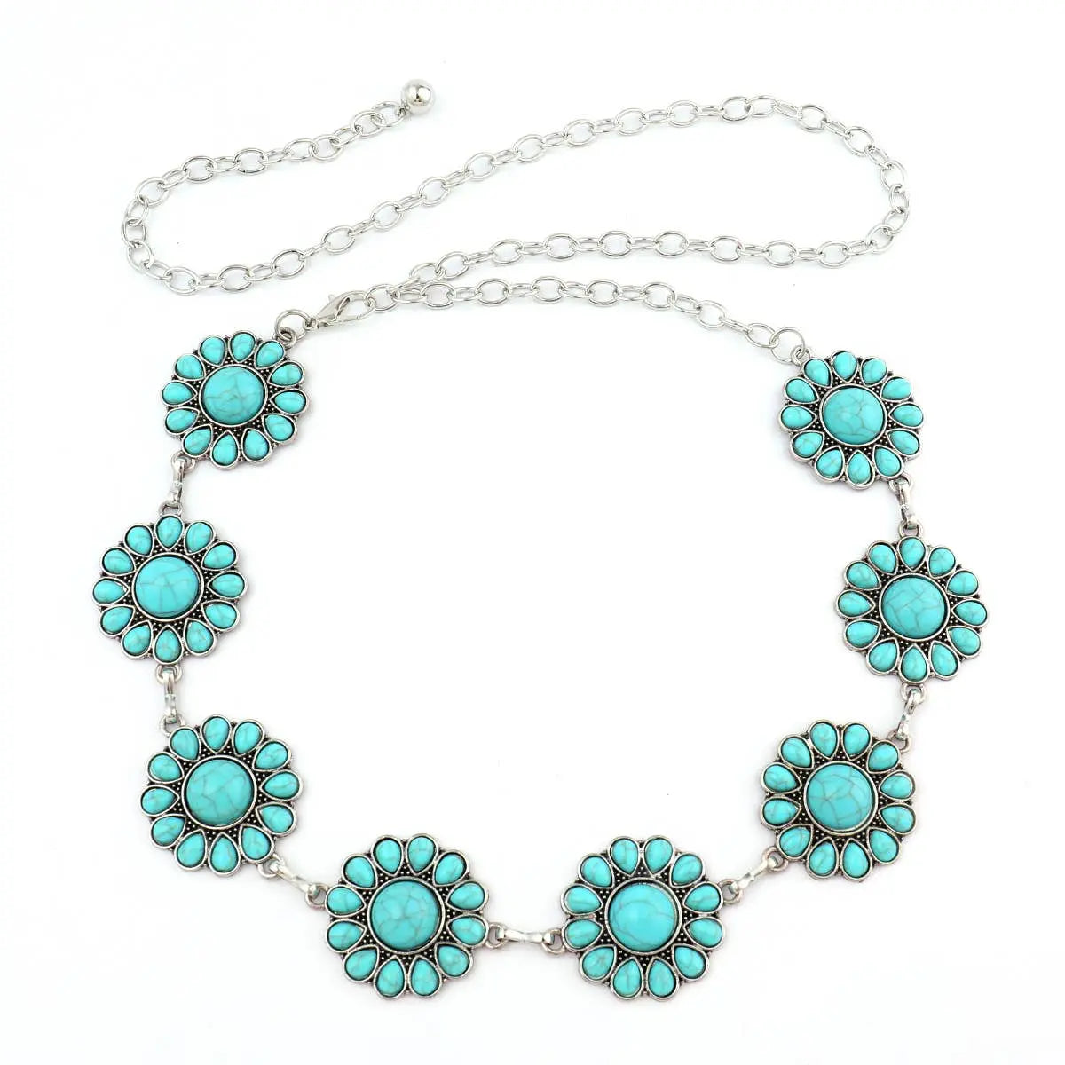 Turquoise Blossom Concho Belt Nativo