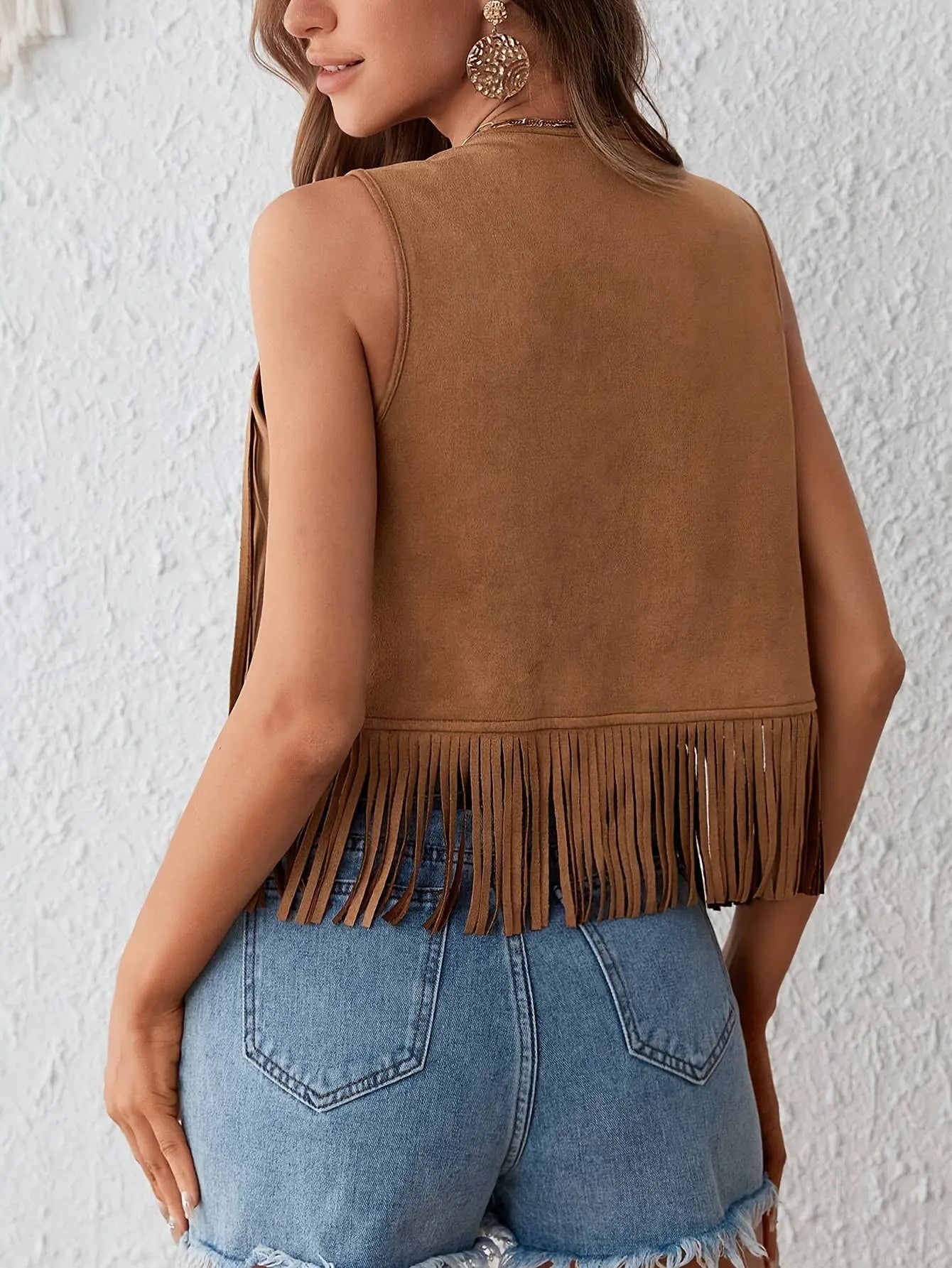 Canyon Breeze Suede Fringe Vest | Women's Western Fringe Vest Rosa Clothing