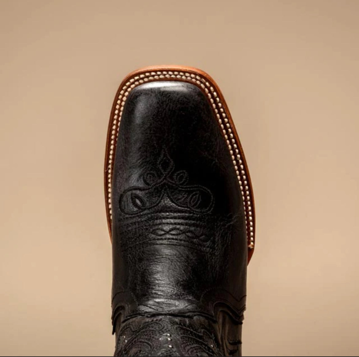 Black Studded Western Square Toe Boots