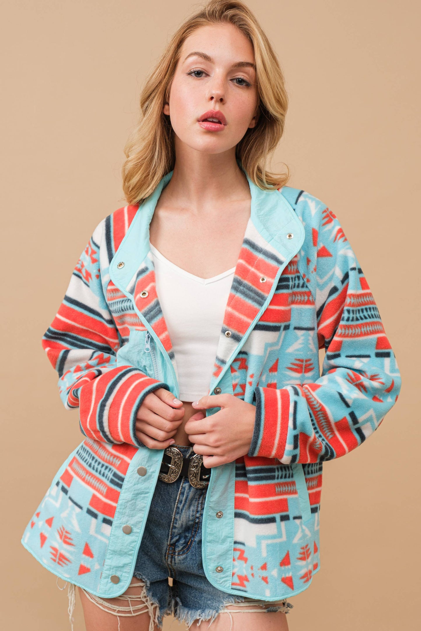 Wild Cactus Sunset Fleece Jacket
