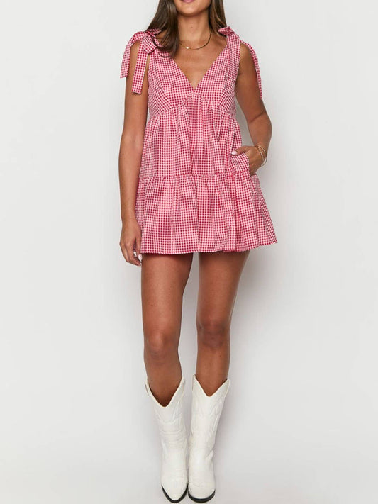 Sweet Southern Charm Red Gingham Dress