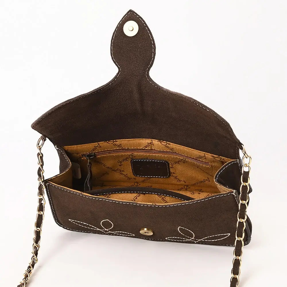 American Darling Brown Suede Western Crossbody Bag with Embroidery Last Rodeo Western Wear & Hat Bar