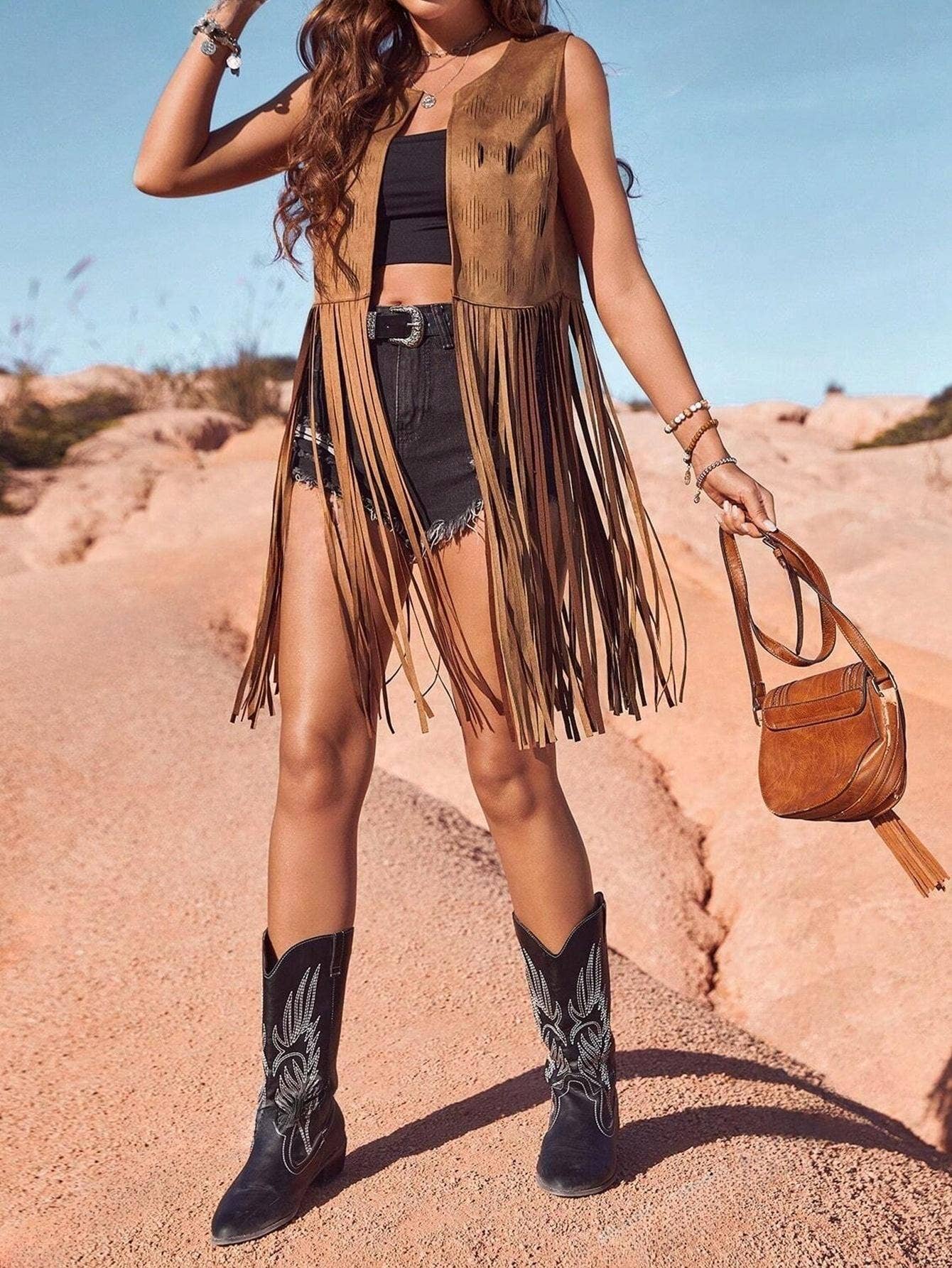 Saddle Ridge Suede Fringe Vest