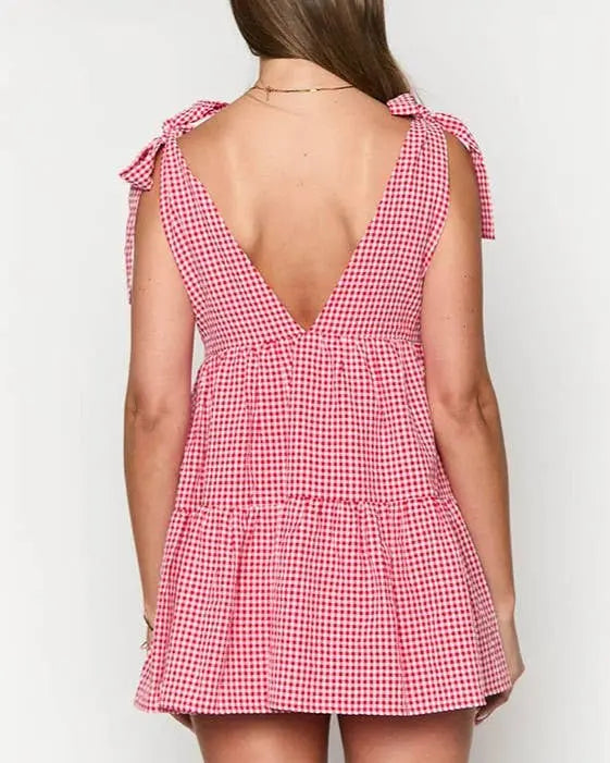 Sweet Southern Charm Red Gingham Dress Rosa Clothing