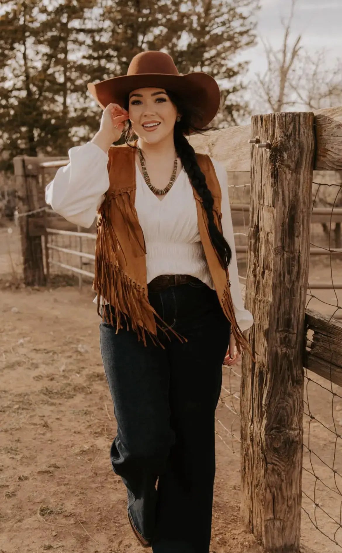 western dress vest High Plains Fringe Suede The perfect beach-day outfit—light, Size:26 W this vest is simple wax print dress