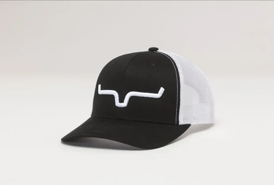 Kimes Ranch Weekly Trucker Hat – Black/White Snapback Kimes Ranch