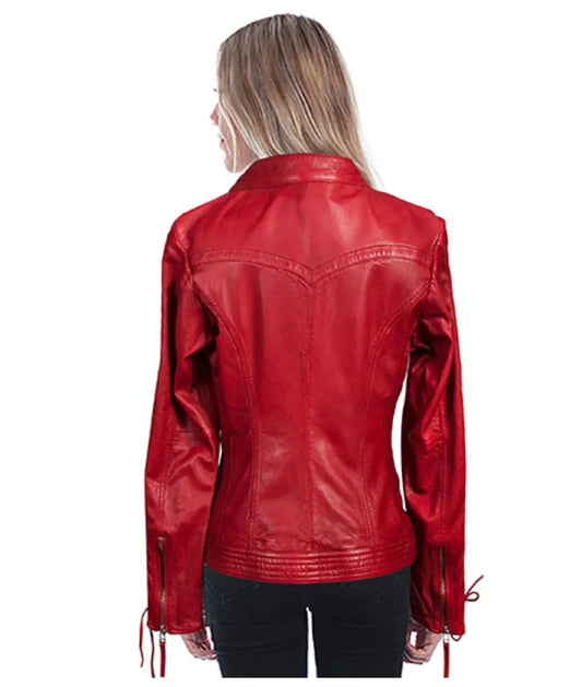 Scully Womenโs Red Leather Jacket Last Rodeo Western Wear & Hat Bar
