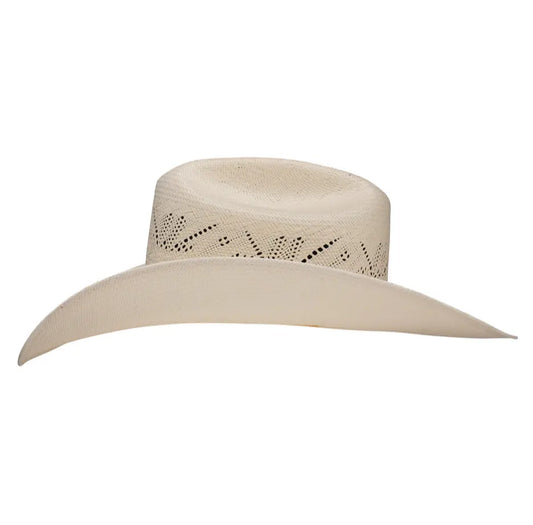 Resistol George Strait 20X Straw Cowboy Hat Custom Ostrich Band Side View – Last Rodeo