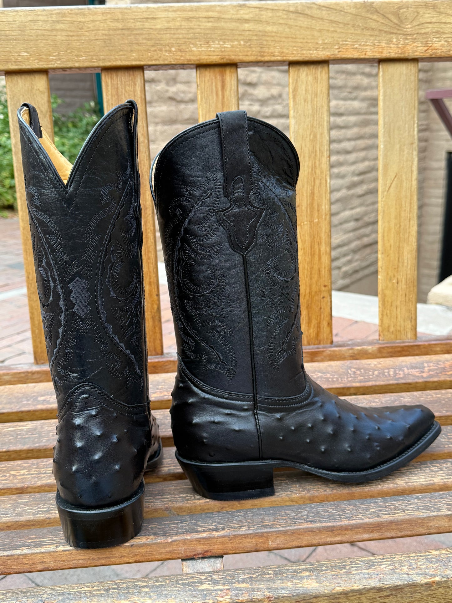 Black Ostrich Cowboy Boots