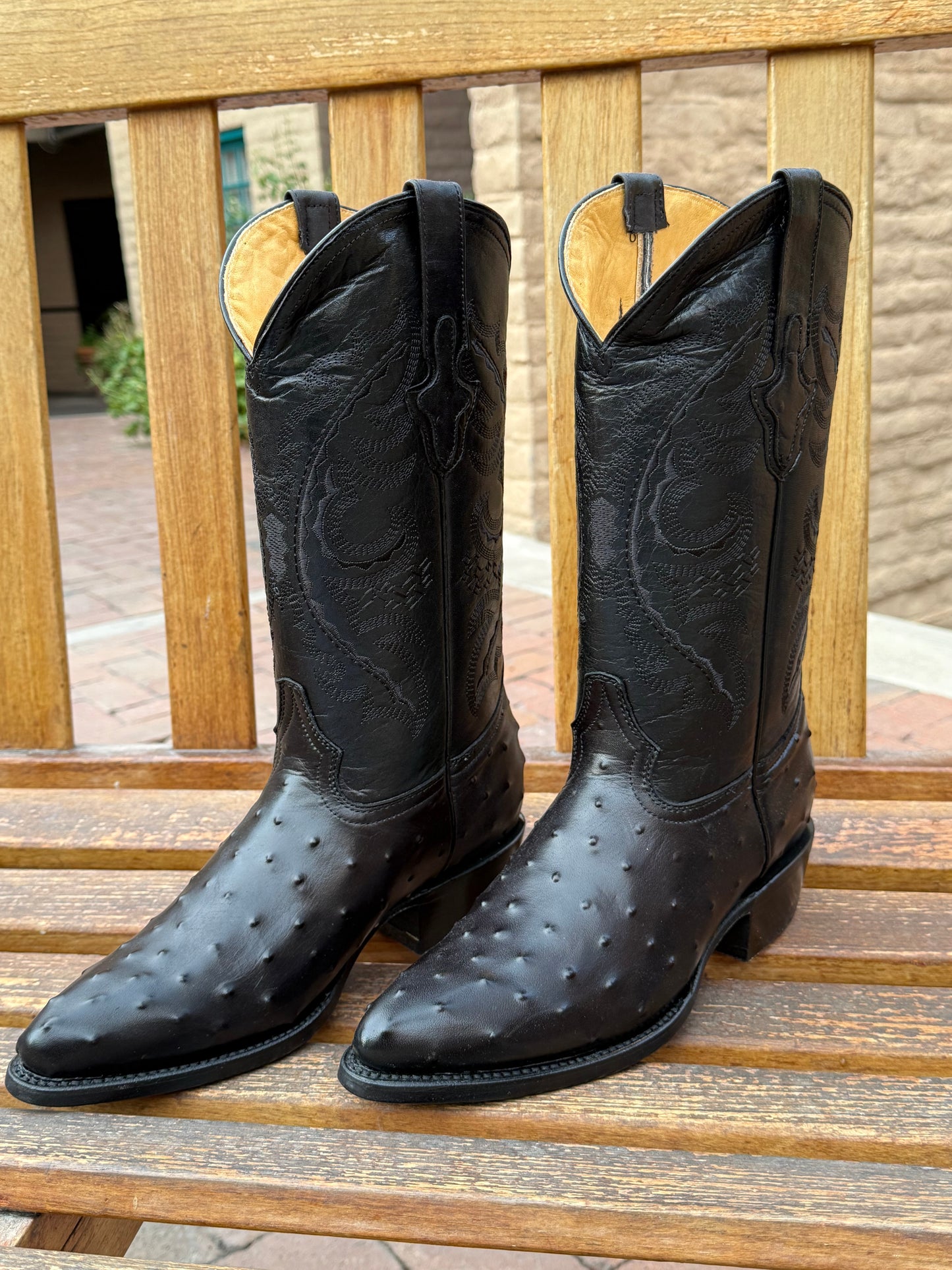 Black Ostrich Cowboy Boots