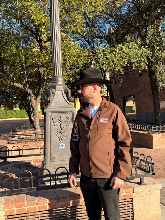 Frontier Patriot Softshell Western Jacket – Saddle Brown Last Rodeo Western Wear & Hat Bar