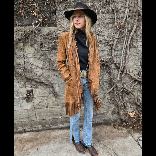 Suede Fringe Coat - Cinnamon - Scully - JSY2C Last Rodeo Western Wear & Hat Bar