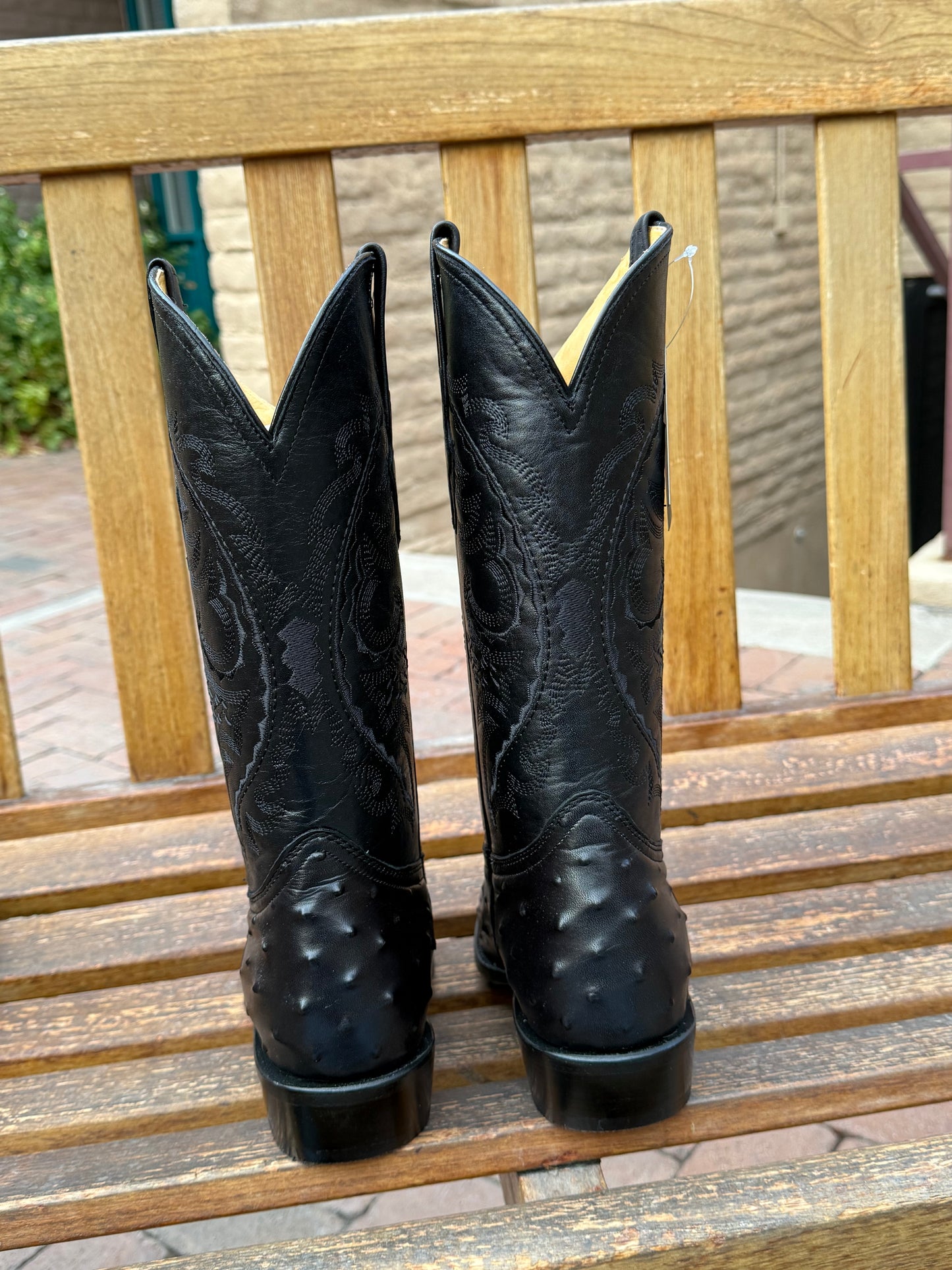 Black Ostrich Cowboy Boots
