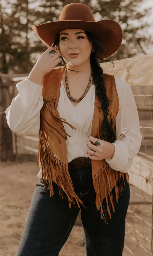 High Plains Fringe Suede Western Vest