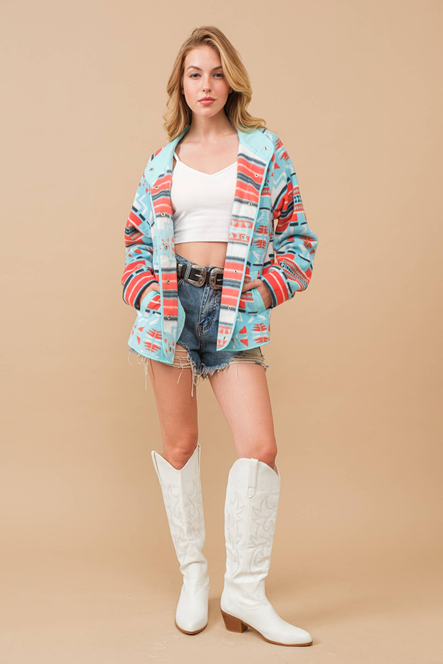 Wild Cactus Sunset Fleece Jacket