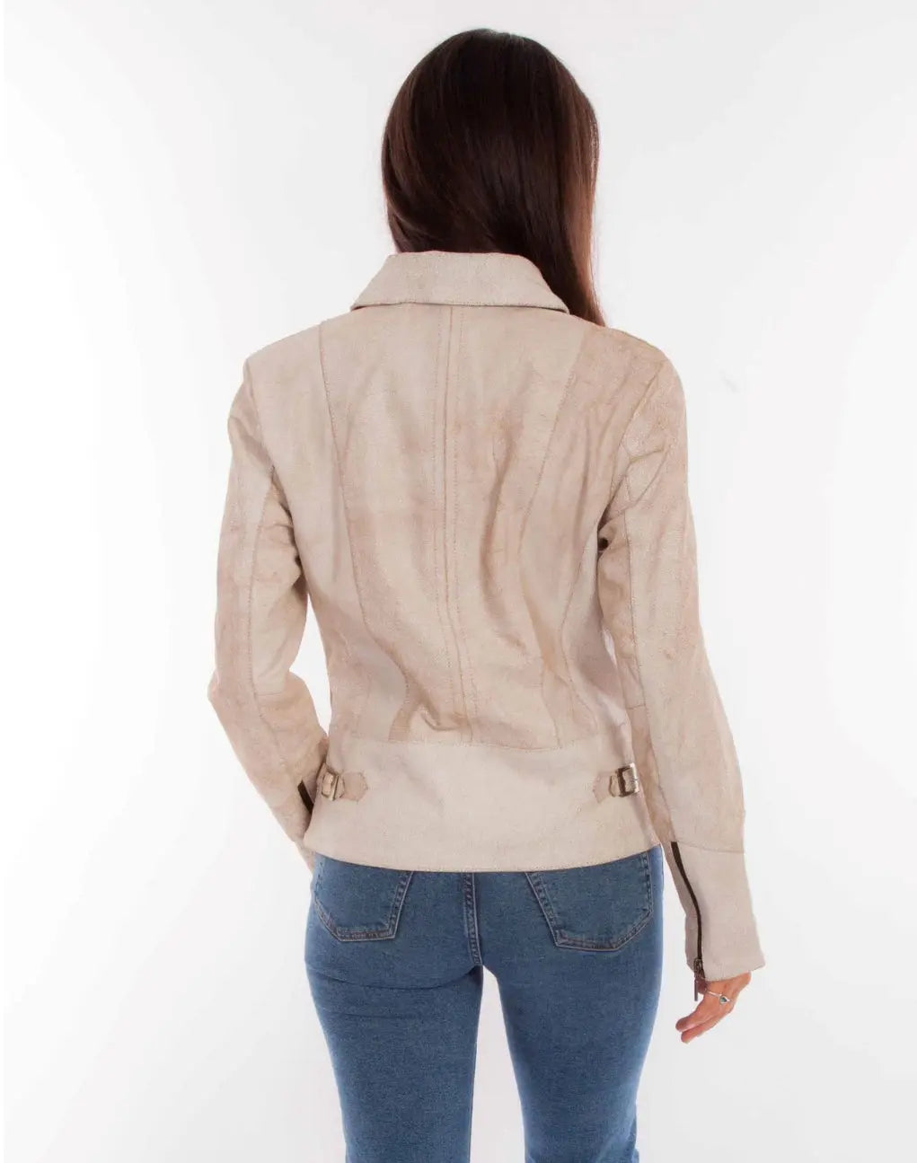 Scully Women’s Beige Studded Leather Jacket Last Rodeo Western Wear & Hat Bar