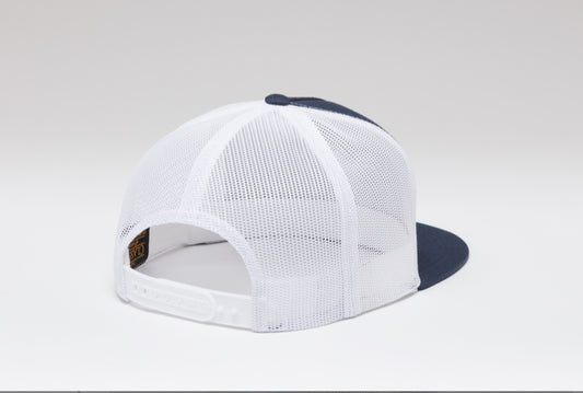 Kimes Ranch Horns Logo Trucker Hat – Navy/White Snapback