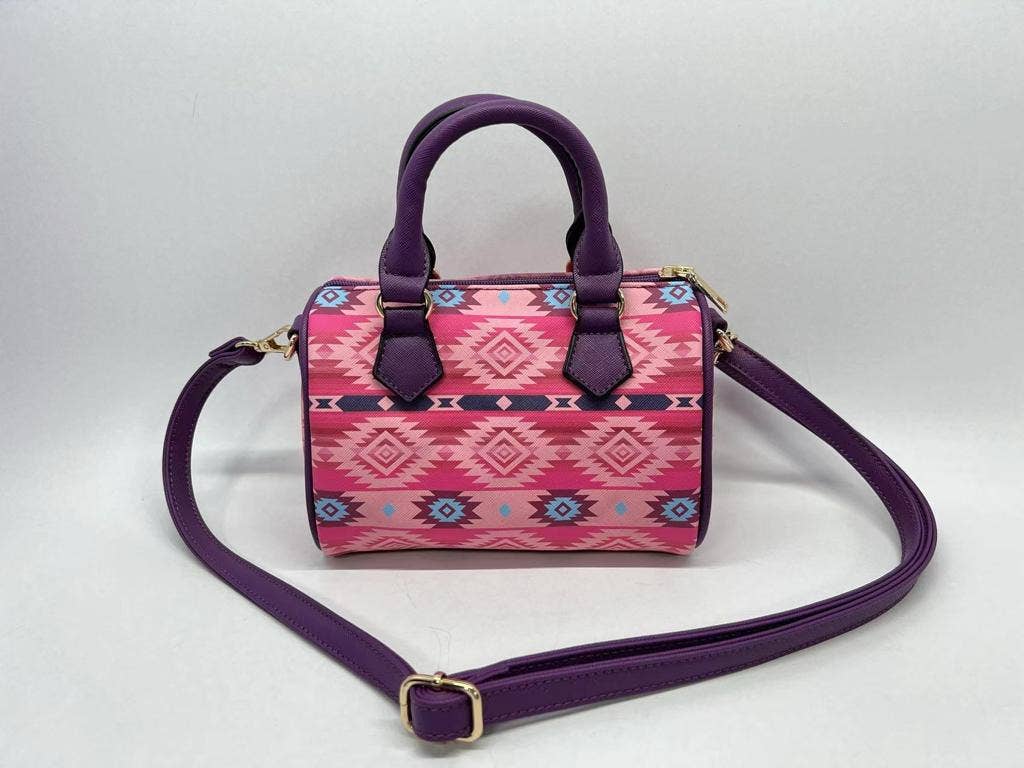 Pink Desert Aztec Barrel Bag