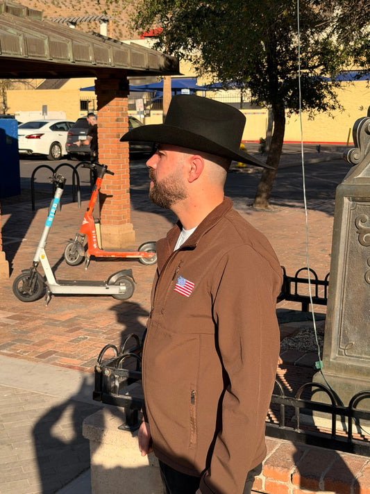 Frontier Patriot Softshell Western Jacket – Saddle Brown Last Rodeo Western Wear & Hat Bar