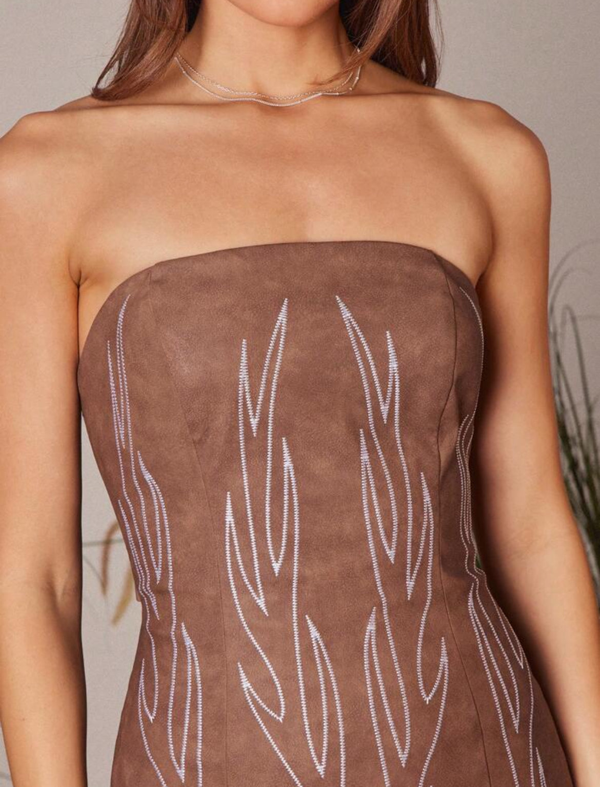 Western Flame Strapless Mini Dress