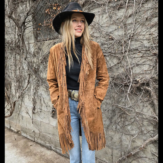 Suede Fringe Coat - Cinnamon - Scully - JSY2C Last Rodeo Western Wear & Hat Bar