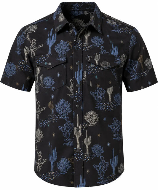 Kimes Ranch Bascom Short Sleeve Western Shirt โ Blue Micro Print Kimes Ranch