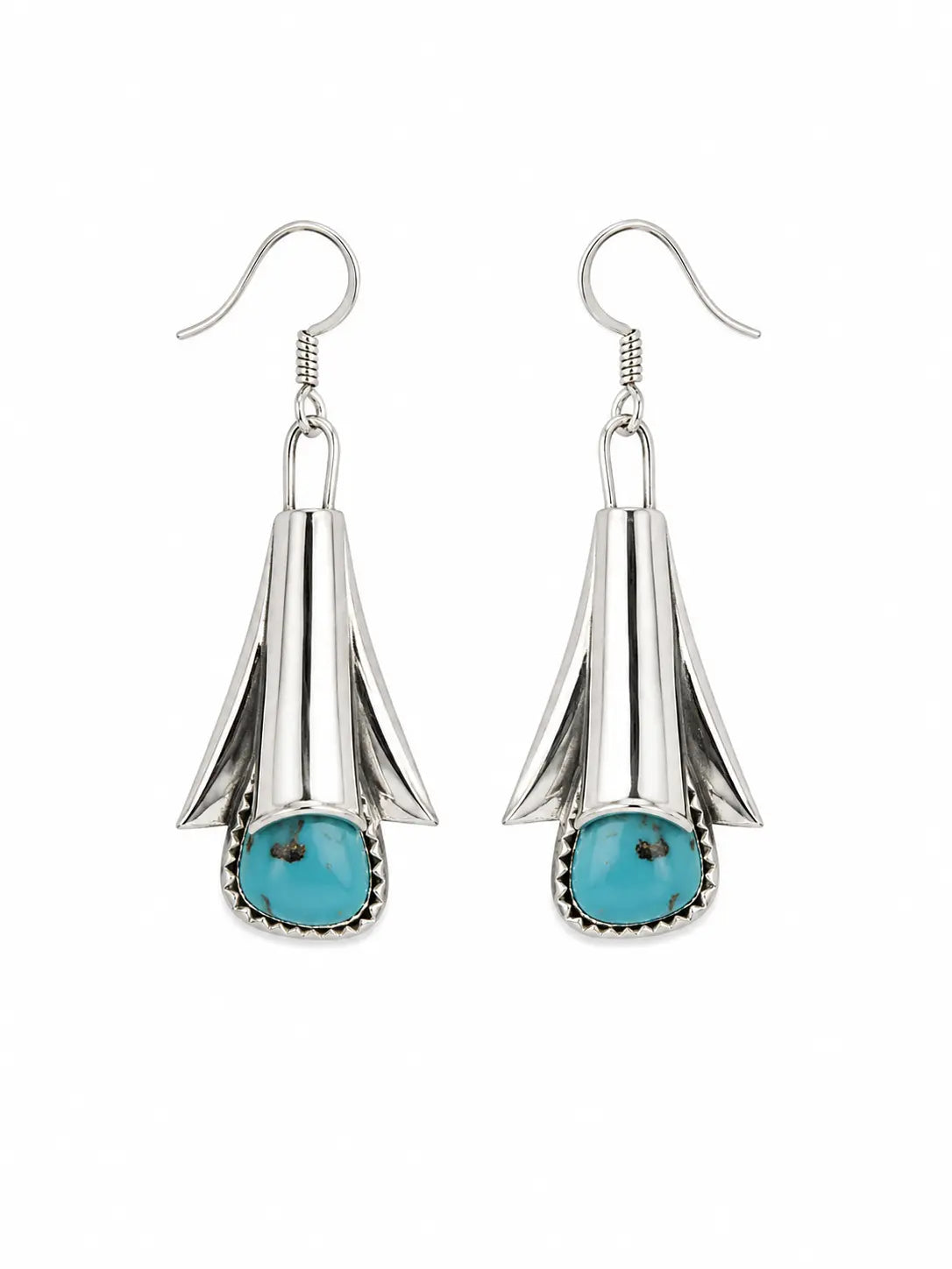 Native American Sterling Silver & Turquoise Squash Blossom Necklace & Earring Set Last Rodeo Western Wear & Hat Bar