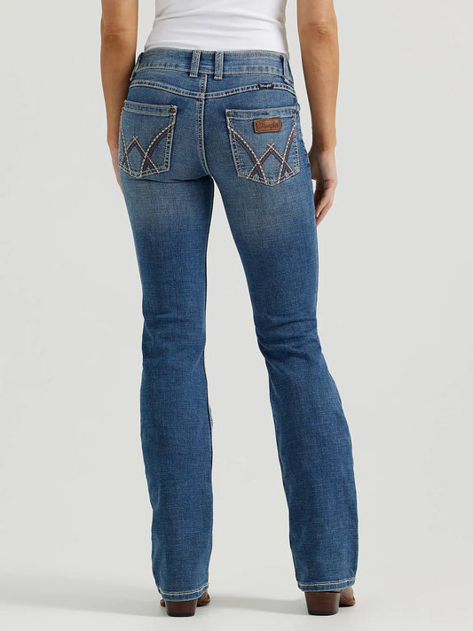 Wrangler Women’s Retro Mae Mid Rise Bootcut Jeans – Medium Wash Last Rodeo Western Wear & Hat Bar