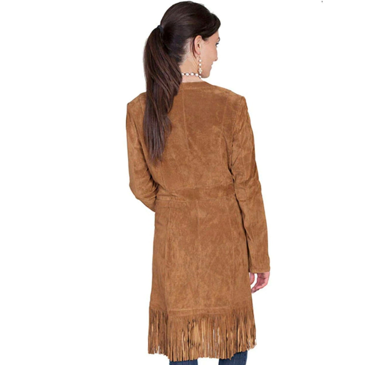 Suede Fringe Coat - Cinnamon - Scully - JSY2C