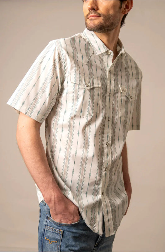 Kimes Ranch Sonny Short Sleeve Western Shirt – Ivory Stripe Kimes Ranch