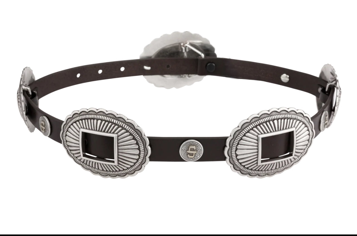 Stetson Women’s Southwestern Concho Leather Belt – Dark Brown Last Rodeo Western Wear & Hat Bar