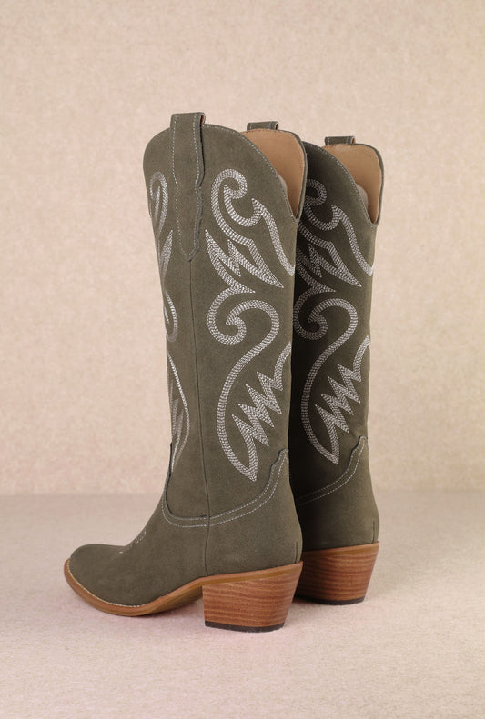 Cactus Creek Olive Suede Boots