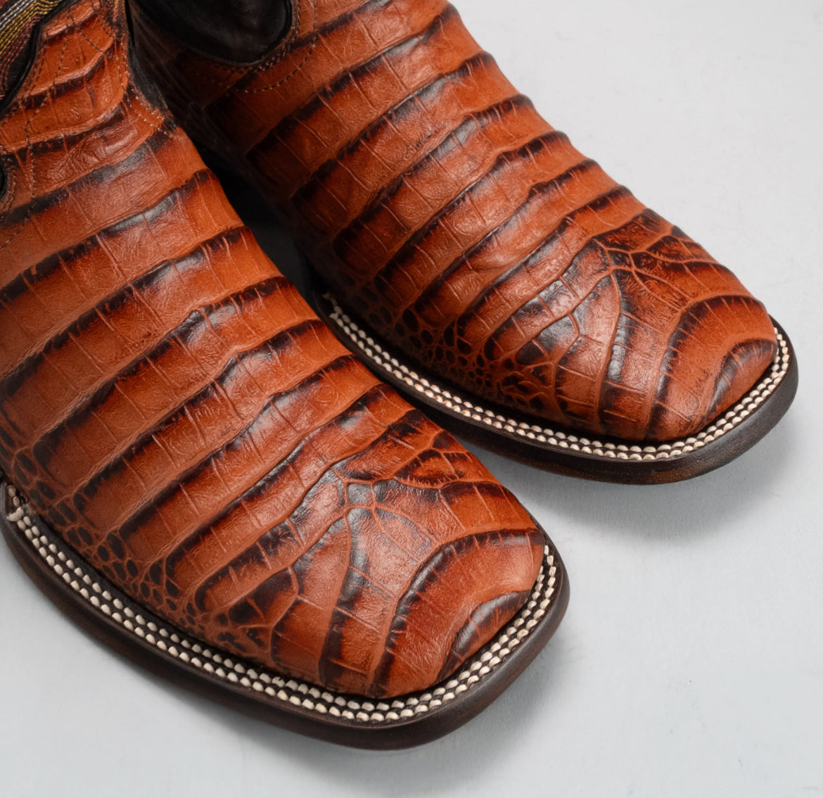 Exotic Caiman Belly Cowboy Boots Square Toe