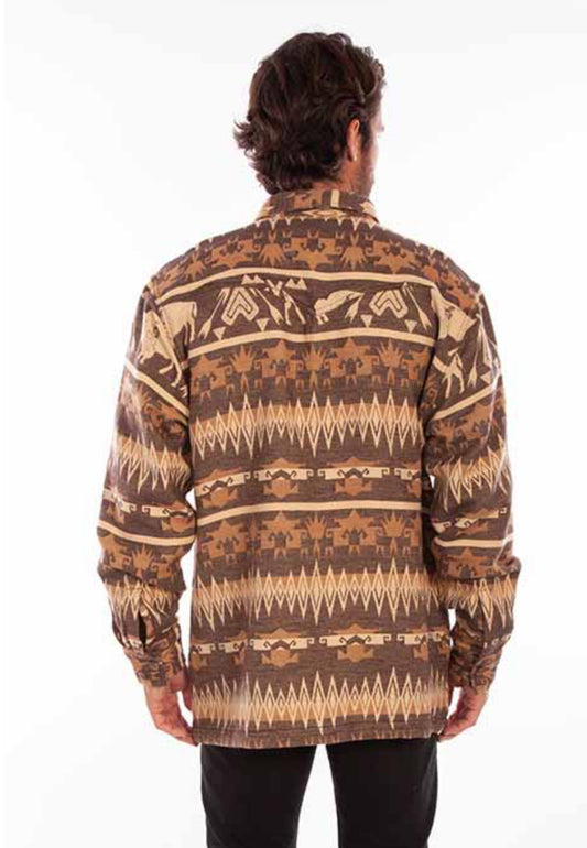 Scully Men’s Brown Buffalo Pattern Shirt Jacket