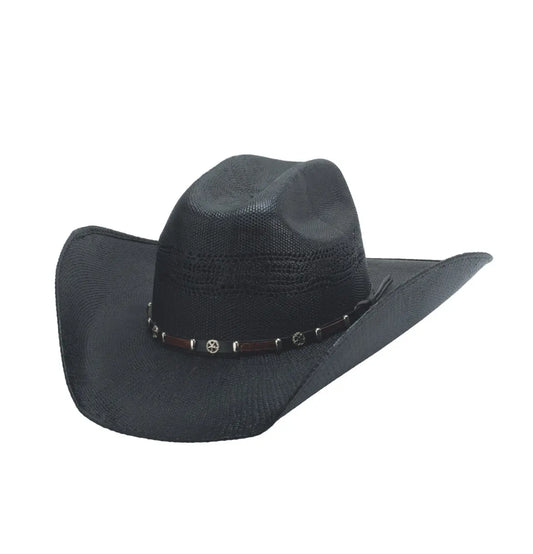 Go Round 20X Bangora Straw Cowboy Hat – Black & Natural Last Rodeo Western Wear & Hat Bar