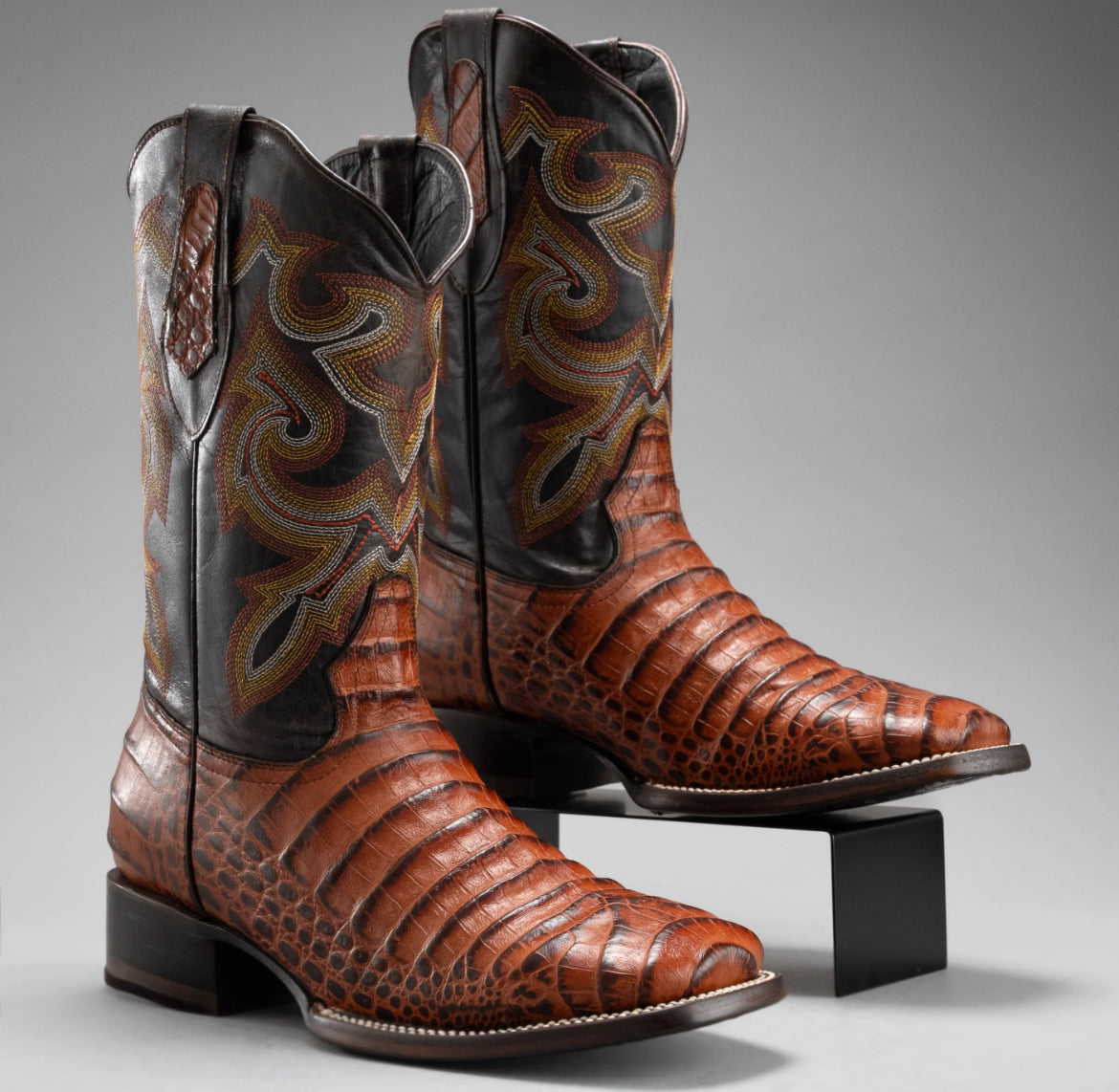 Exotic Caiman Belly Cowboy Boots Square Toe