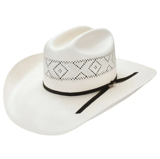 Stetson Saddleman 20X Natural Straw Cowboy Hat Premium Summer Hat Front View – Buy Online at Last Rodeo
