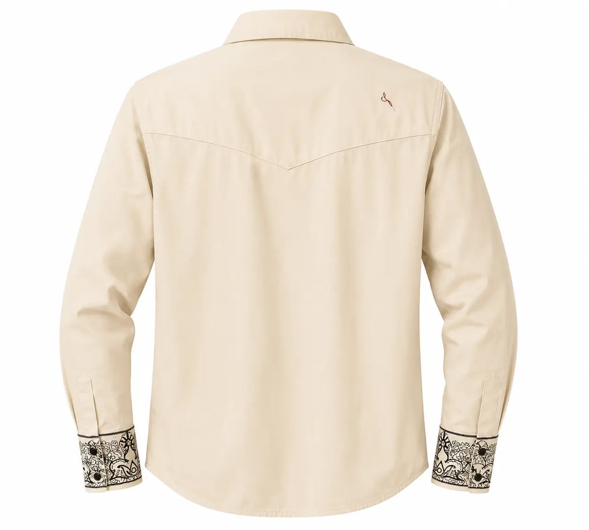 Men's Cream Western Pearl Snap Shirt with Navy Floral Embroidery – The American West The American West