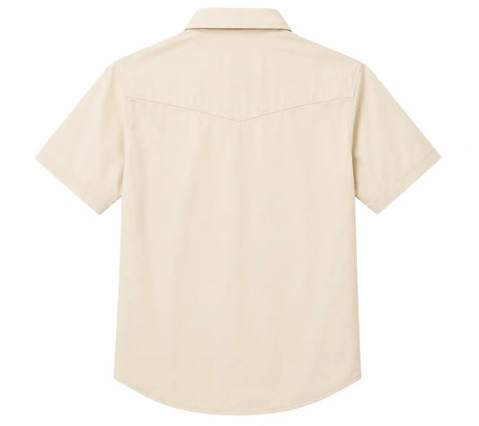 Men's Cream Western Short Sleeve Shirt with Diamond Embroidery – The American West The American West