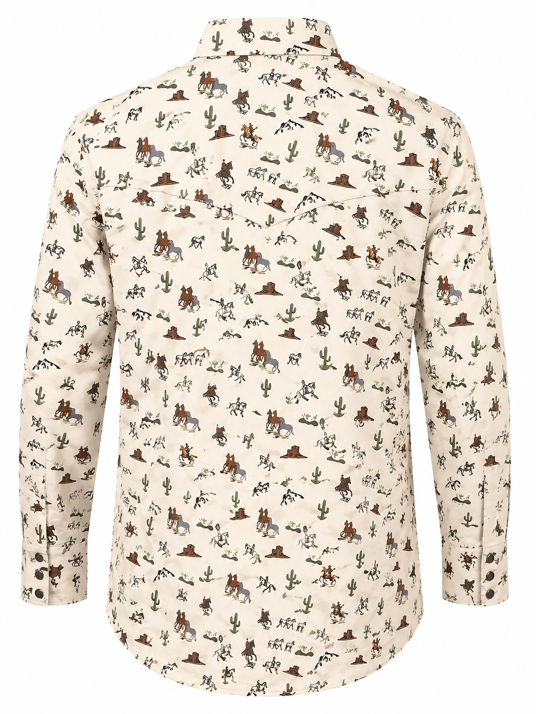 Women's Cream Cowboy Print Full Sleeve Western Shirt – The American West The American West