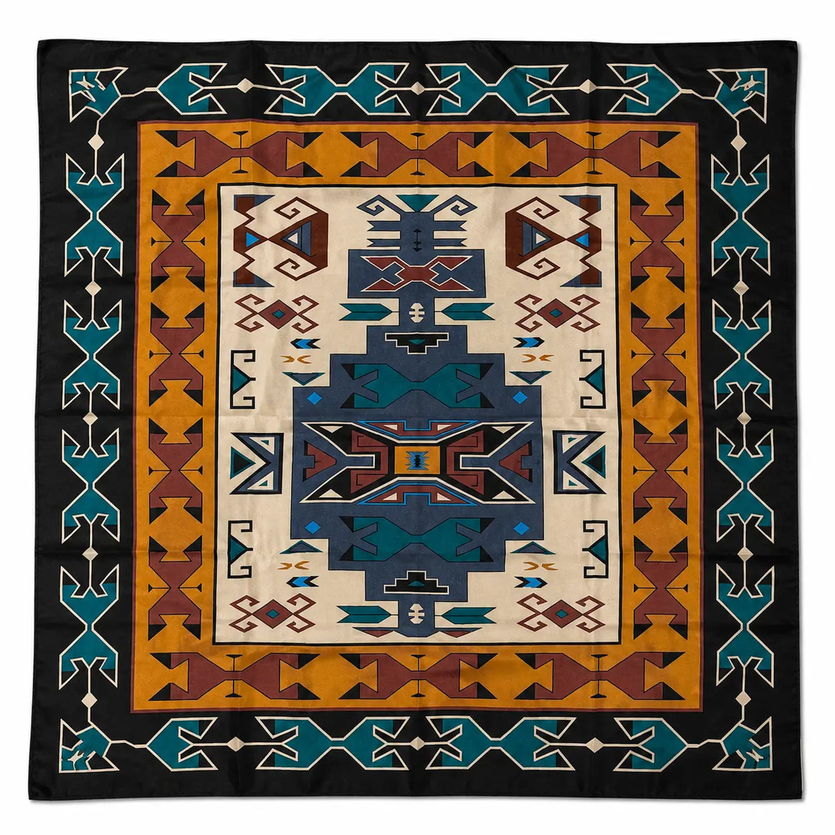 Southwestern Geometric Silk Western Scarf Last Rodeo