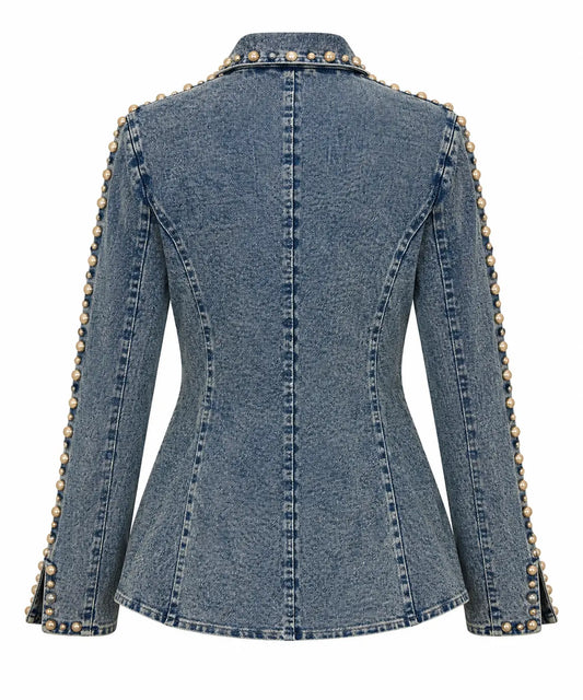 Women’s Western Rhinestone & Studded Denim Jacket Last Rodeo Western Wear & Hat Bar
