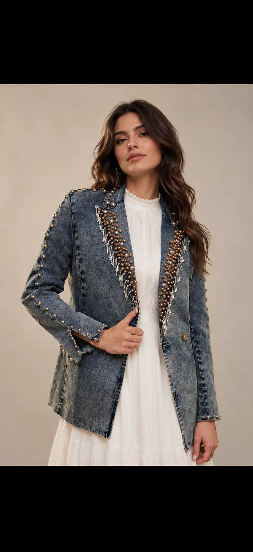 Women’s Western Rhinestone & Studded Denim Jacket Last Rodeo Western Wear & Hat Bar