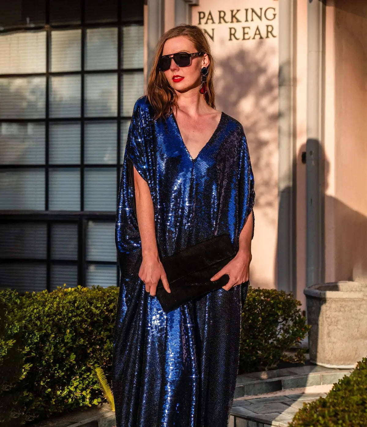 Midnight Sapphire Sequin Caftan – Elegant Evening Statement Dress Last Rodeo Western Wear & Hat Bar