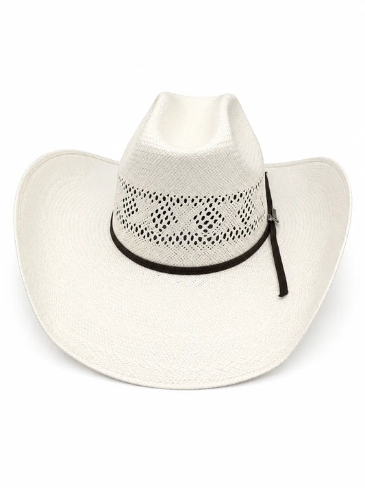 Twister 30X Natural Straw Cowboy Hat Vented Crown Front View – Buy Online at Last Rodeo