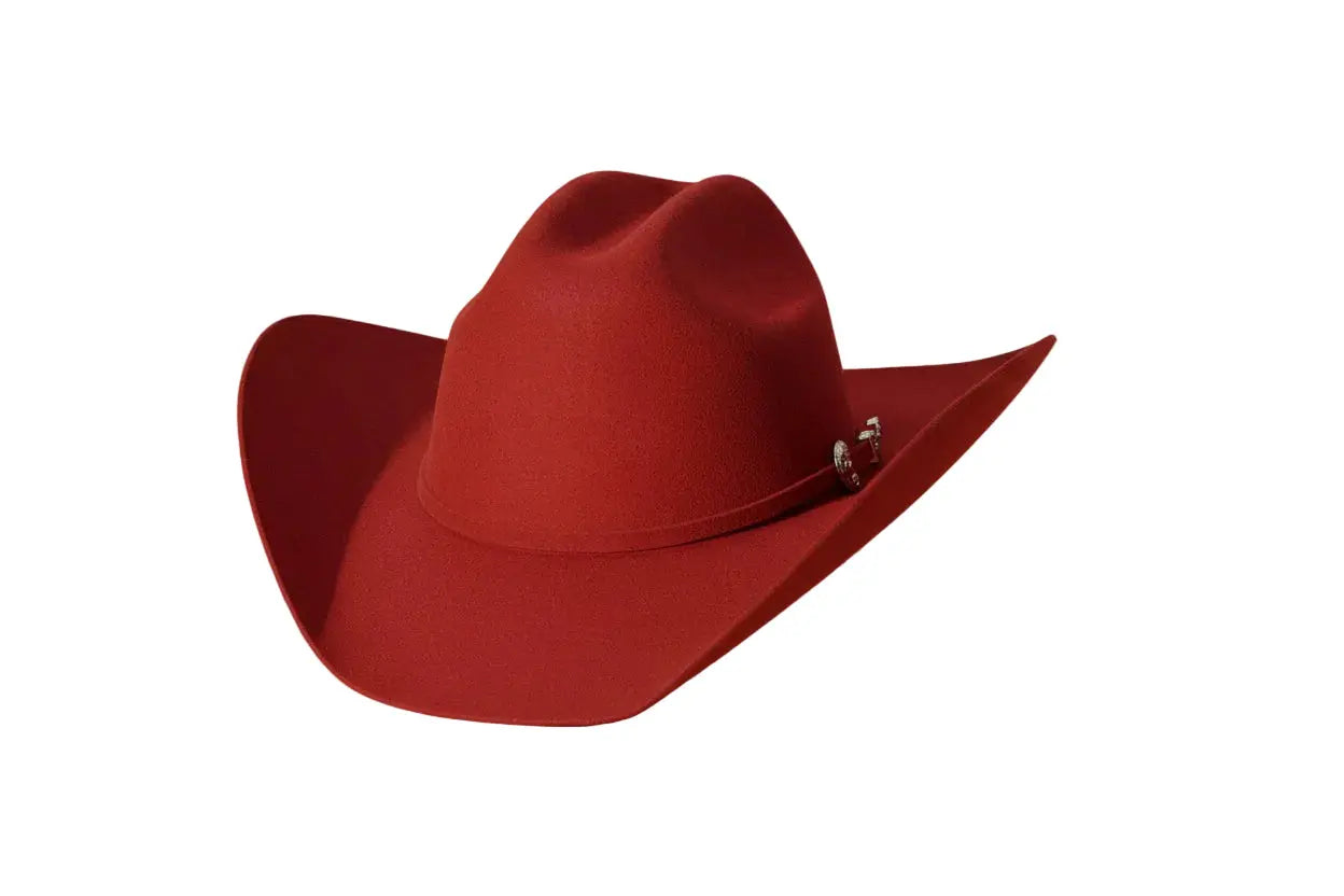 4X Felt red Cowboy Hat | 4” Brim & 4 1/2” Crown Last Rodeo Western Wear & Hat Bar