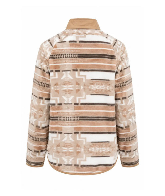Saddle Up Aztec Fleece Snap Jacket Blue B