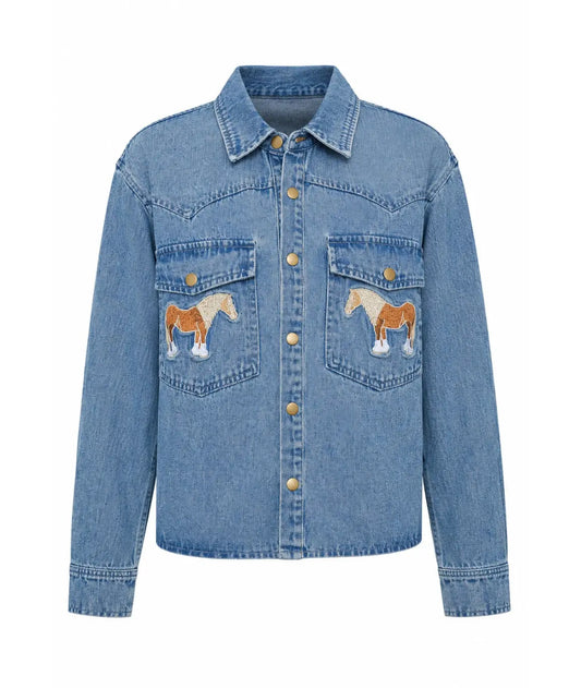 Pony Pockets Denim Jacket Blue B