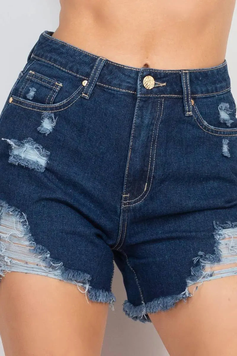 Rodeo Rebel High-Rise Denim Shorts 5besties inc