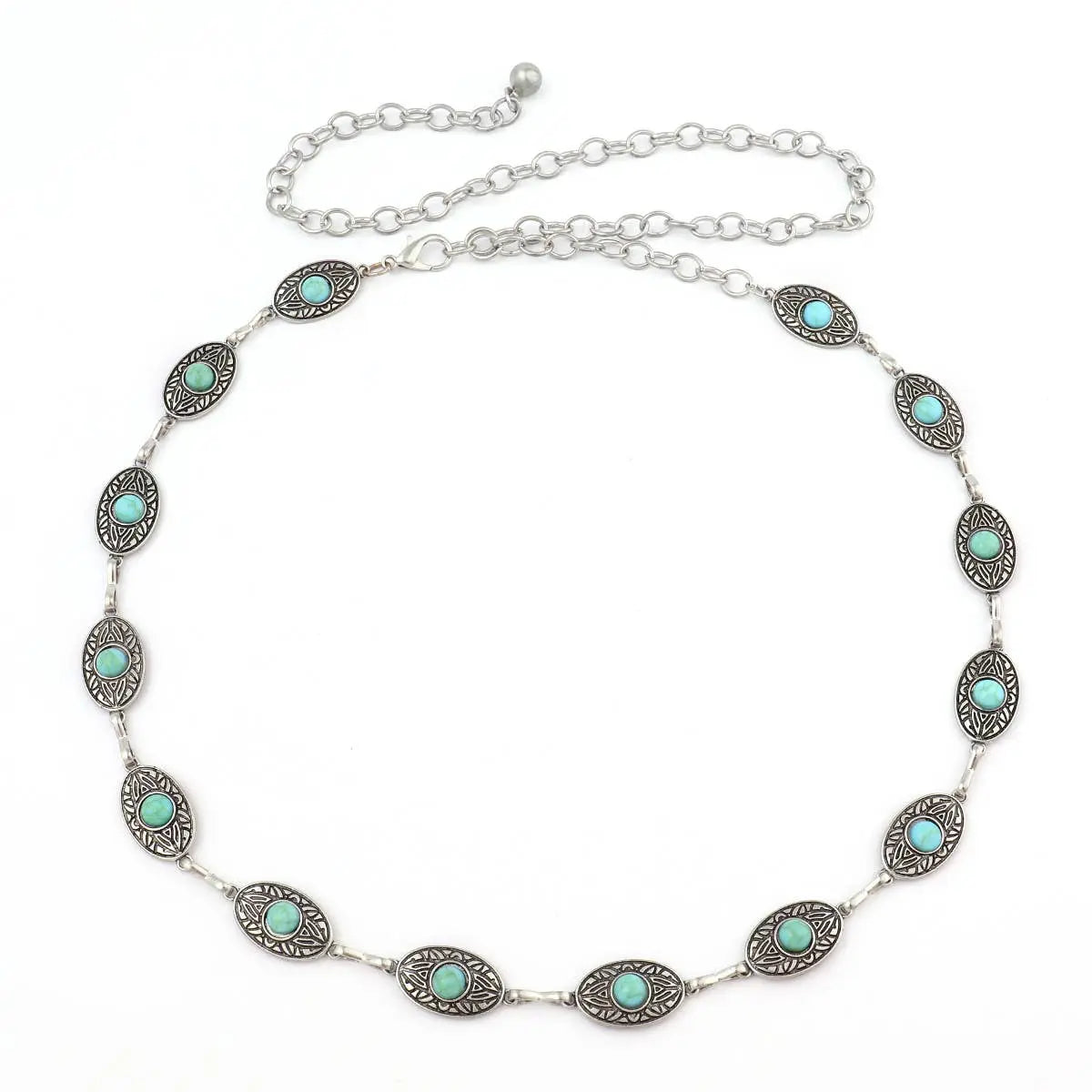 Petite Turquoise Oval Concho Belt Nativo